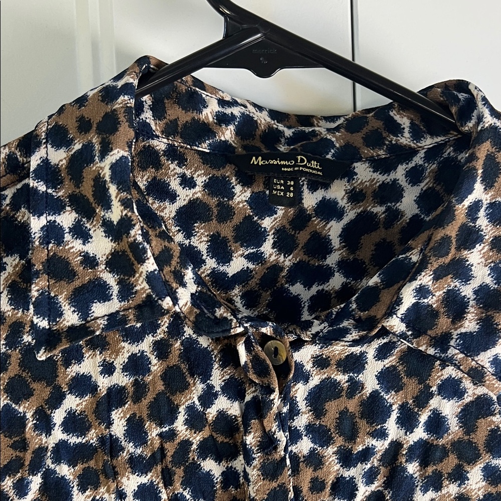 Massimo Dutti Leopard Print Button Down Shirt - image 8